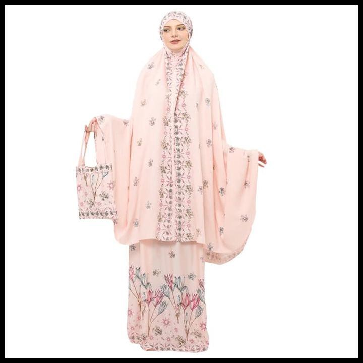 MUKENA TAZBIYA HARVEST BLOOM PINK (MUKENA RAYON PREMIUM DEWASA)