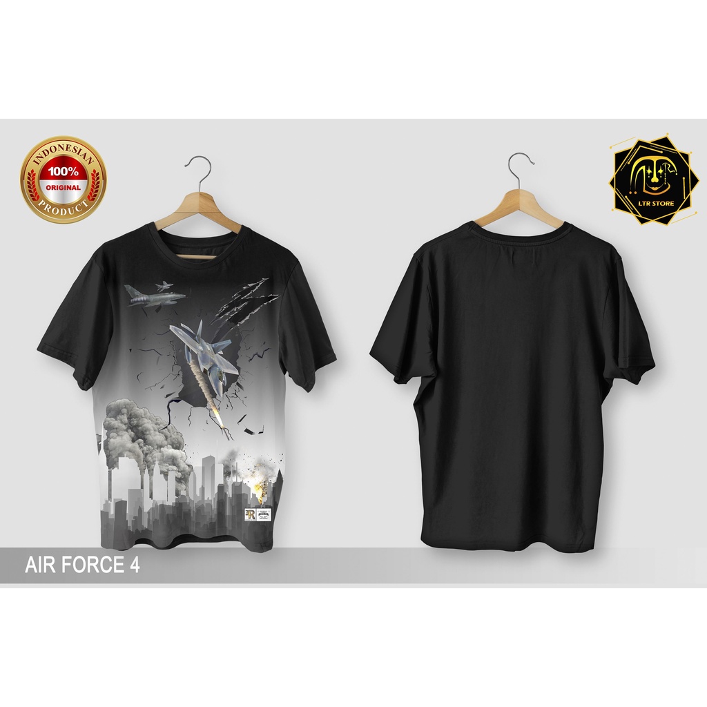 [ BAYAR DI TEMPAT ] BAJU PRINTING GAMBAR AIR FORCE 4 - BAJU DISTRO ORIGINAL GAMBAR PESAWAT TEMPUR KA