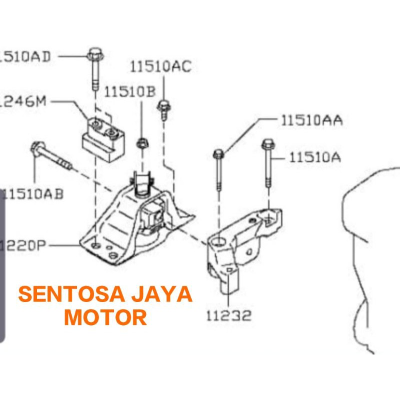 ENGINE MOUNTING RH DUDUKAN MESIN KANAN  LIVINA 1.5 EVALIA ORIGINAL