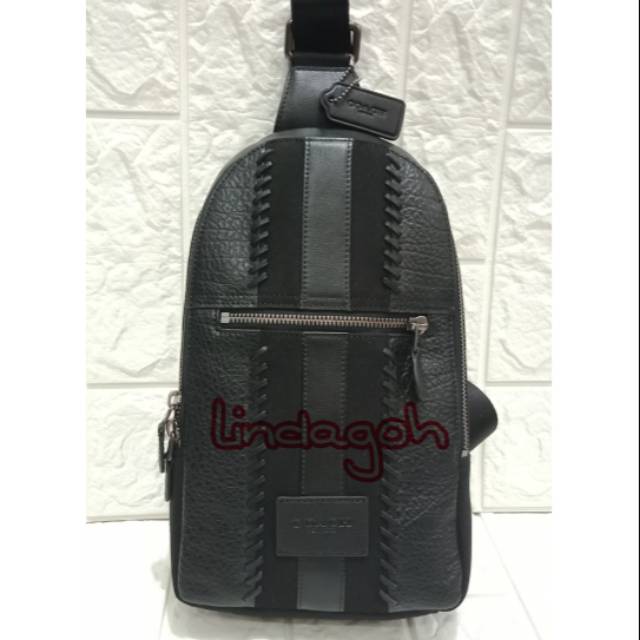 Tas bodybag coach campus pack with baseball stitch slingbag kualitas mirror kulit