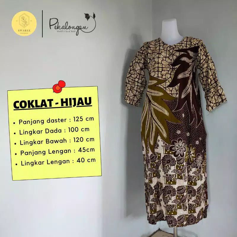 Daster Busui Rayon Batik Pekalongan Baju Batik Wanita Dewasa Kekinian Lengan Panjang