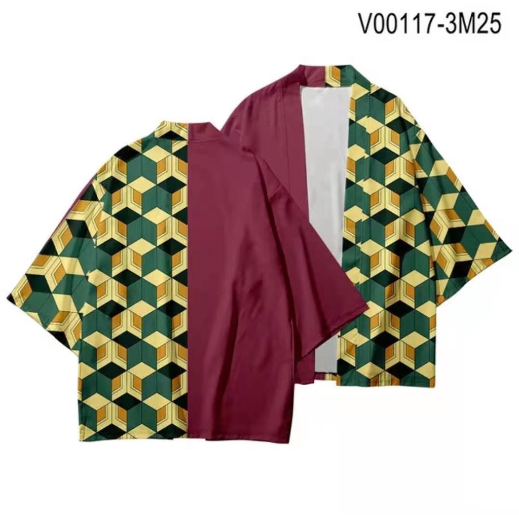 Baju Jepang Cosplay Kimono Kimetsu Demon Slayer Haori Dewasa Anime Tanjiro Giyu Kanji