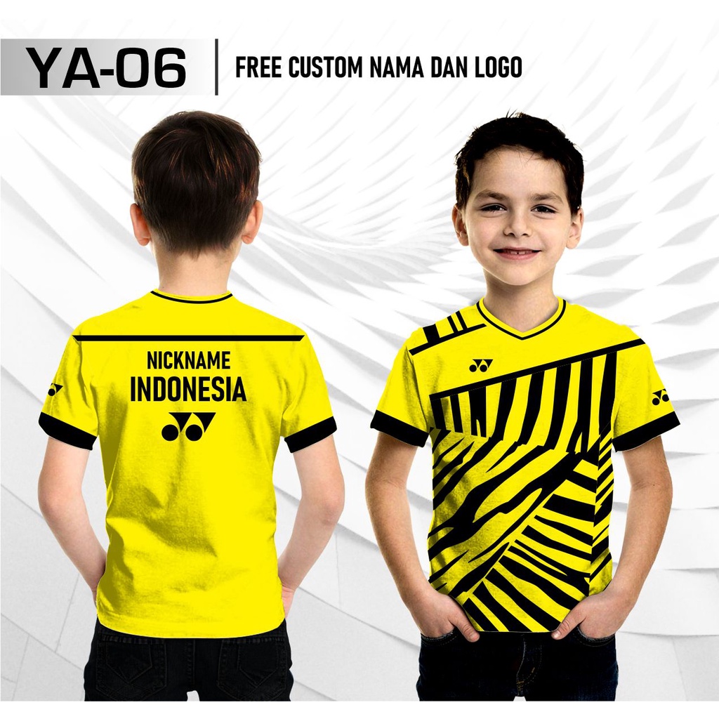 Kaos Anak Jersey Badminton Yonex The Minions baju Bulutangkis
