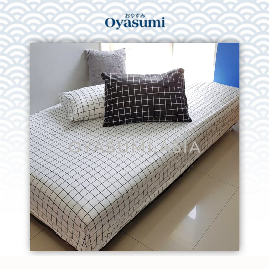 SPREI TERLARIS MOTIF KOTAK-KOTAK BAHAN MICROTEX PREMIUM UK KING QUEEN &SINGLE 180x200 160x200 90X200