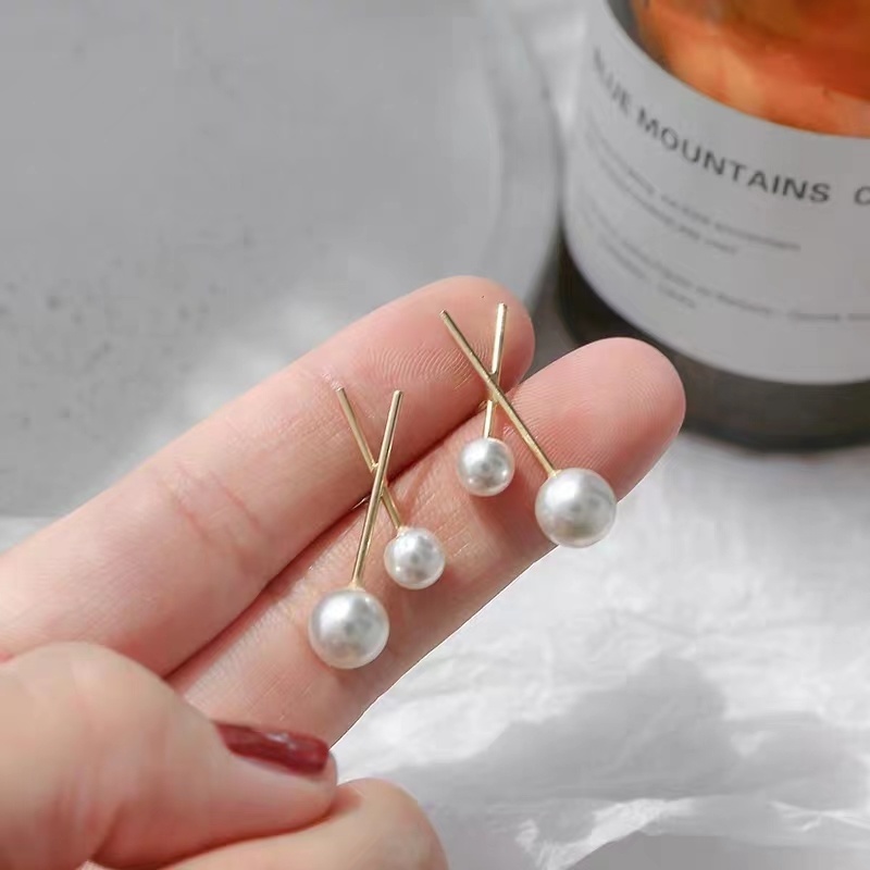 Anting Wanita Aksen Mutiara Gaya Korea Untuk Musim Panas