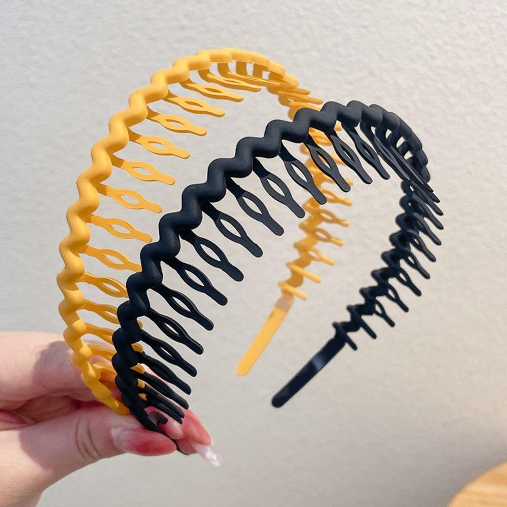 Needway   Gelombang Rambut Hoop Pria Anak Manis Spons Bando Insang Bando Non-slip Warna Permen Dengan Gigi Musim Panas Gaya Korea Hiasan Kepala
