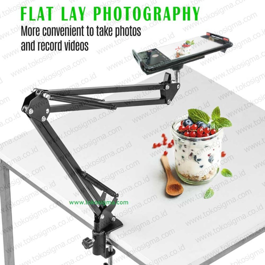 OVERHEAD VIDEO STAND BOOM ARM HOLDER TABLET HP JEPIT MEJA FLAY LAY D9T