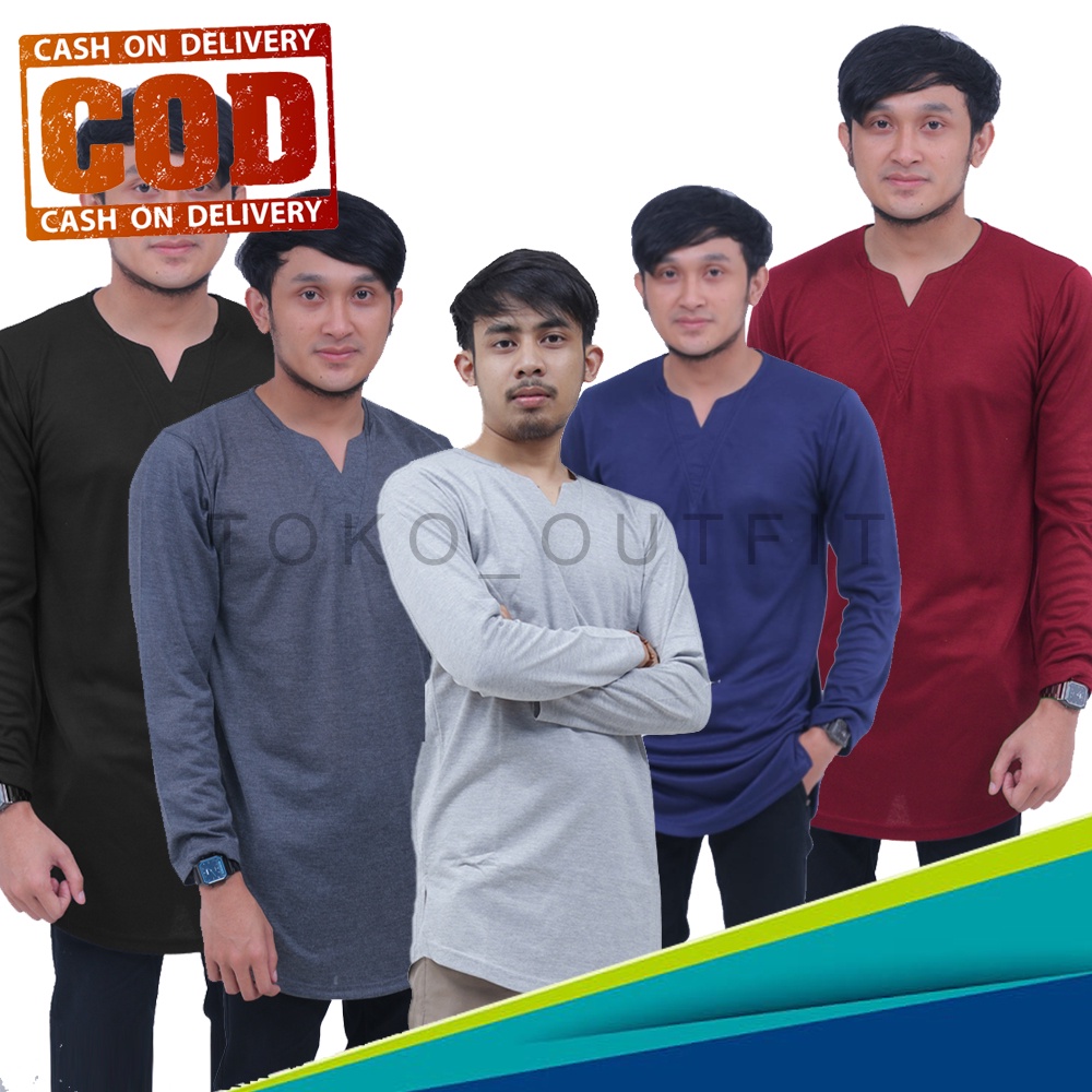 Kurta Unik Gamis Kaos Longline Ikhwan Gamis Pria Lengan Panjang Kurta Pakistan Gamis Kaos Vneck Unik