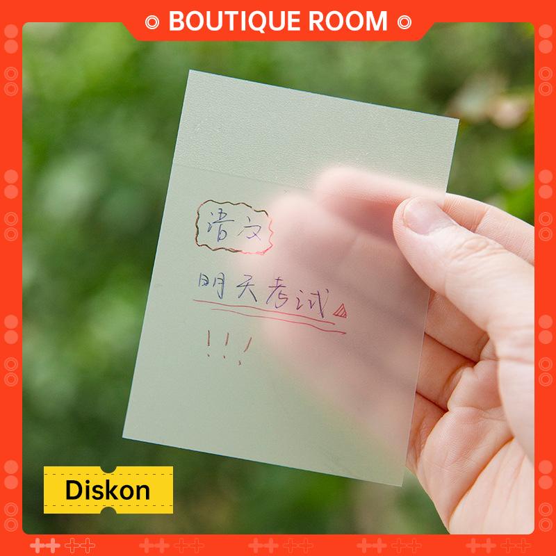 50pcs sticky notes transparan anti air sticker note stiker buku catatan tempel transparent untuk kantor sekolah alat tulis