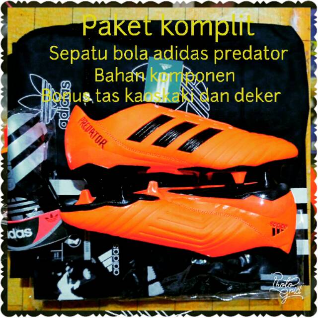 Paket komplit Sepatu bola adidas predator bonus  tas deker dan kaoskaki