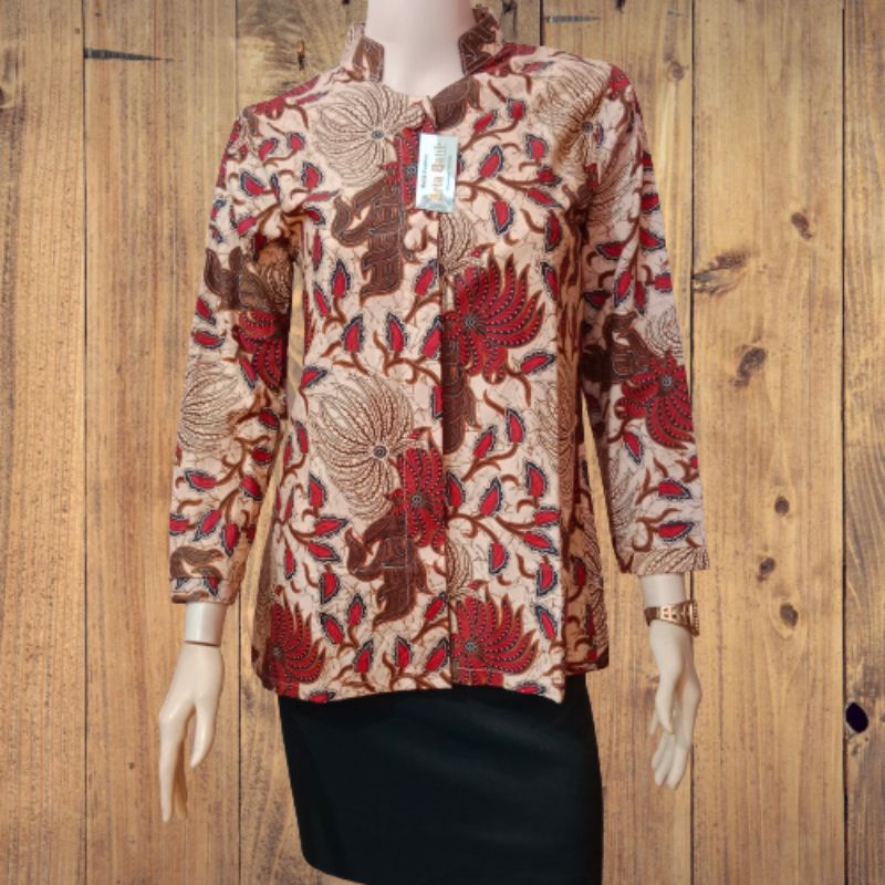 blouse batik lawasan daun original arta batik super seragam batik kerja kantor pakaian wanita baju b