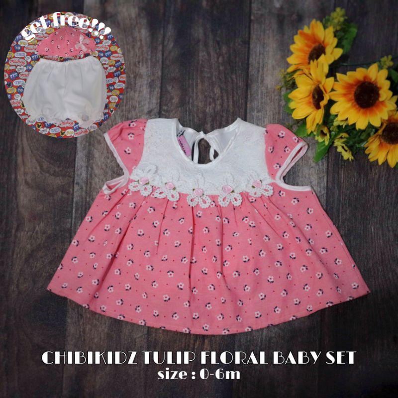 CHIBIKIDZ TULIP FLORAL BABY SET