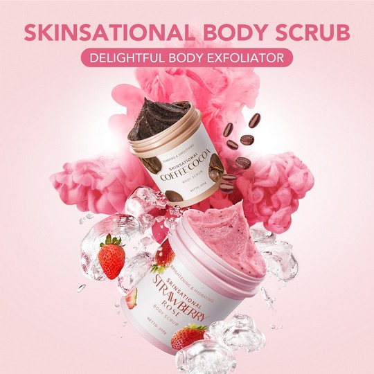 ⭐ BAGUS ⭐ YOU SKINSATIONAL BODY SCRUB | Strawberry Rose Coffee Cocoa