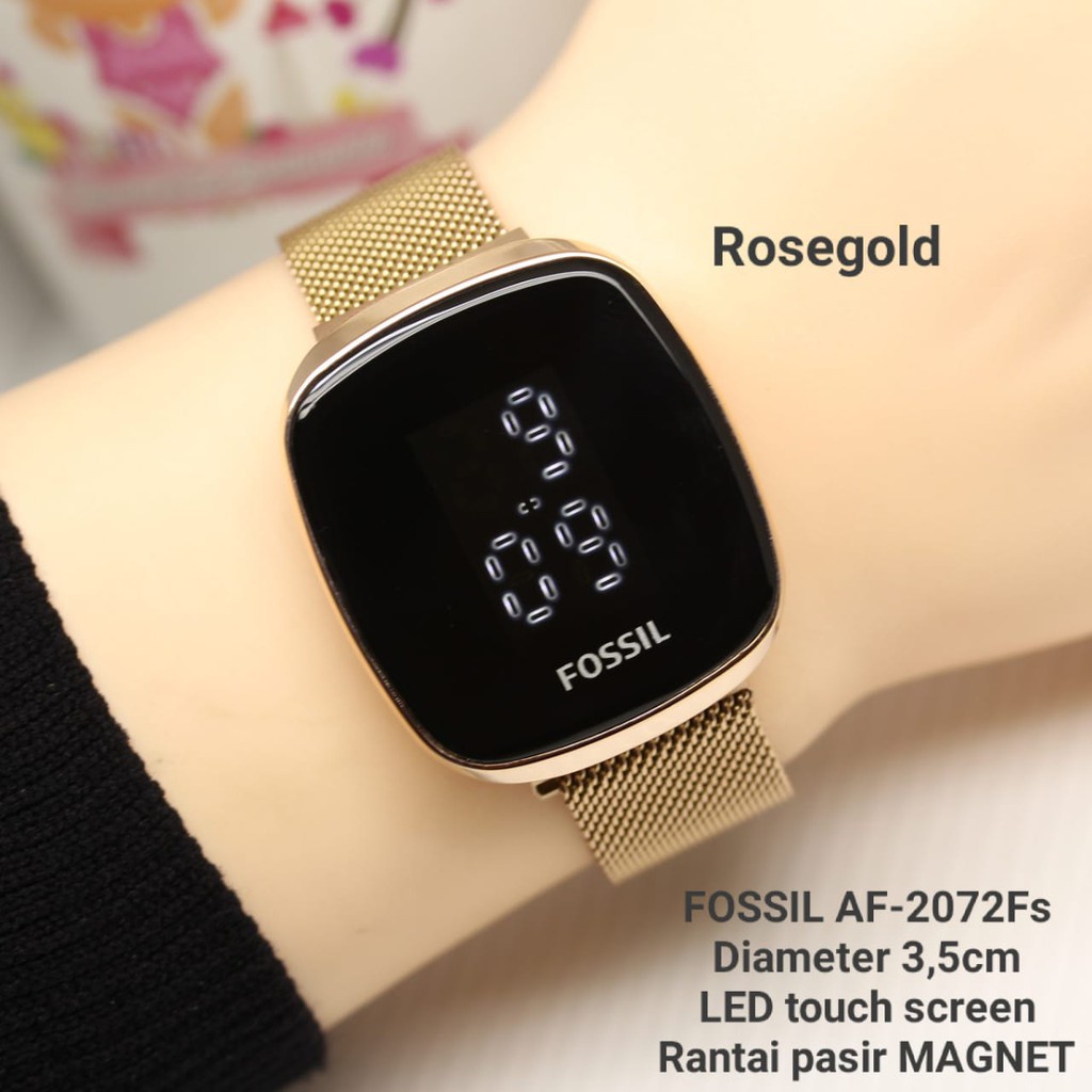 TERLARIS !!! Jam Tangan Wanita 45865 Digital LED Touch Tali Rantai Pasir Original Garansi 6 Bulan Free Baterai (COD)