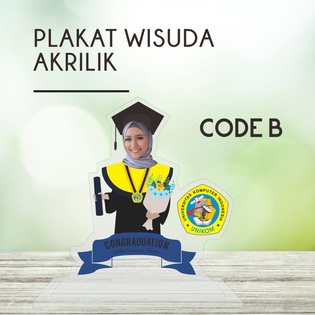 PLAKAT WISUDA PENGHARGAAN SOUVENIR WISUDA AKRILIK TROPHY WISUDA KADO WISUDA