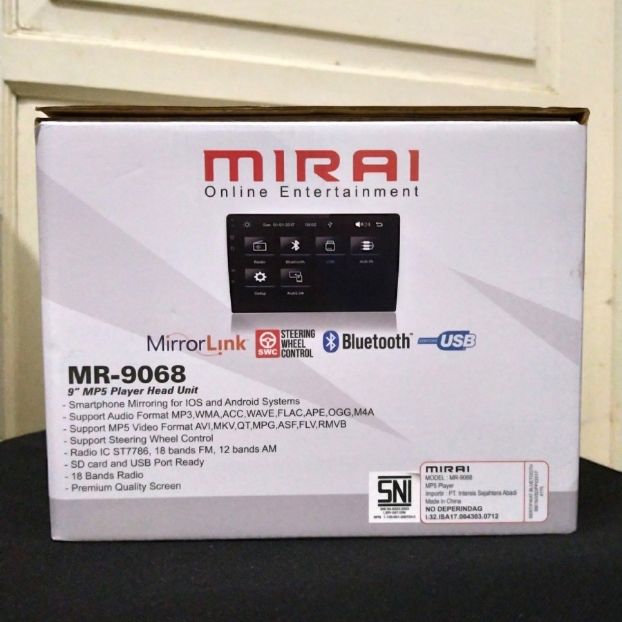 Head Unit Mirai MR - 9068 MP5 Mirrorlink 9 inch