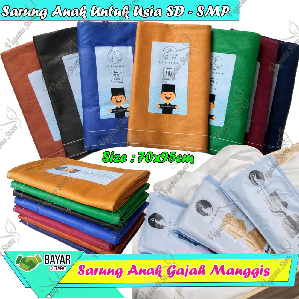 Sarung Anak-anak Gajah Manggis Junior anak SD,SMP 1Pcs-Kain Sarung Anak-Vegasus Store(COD)