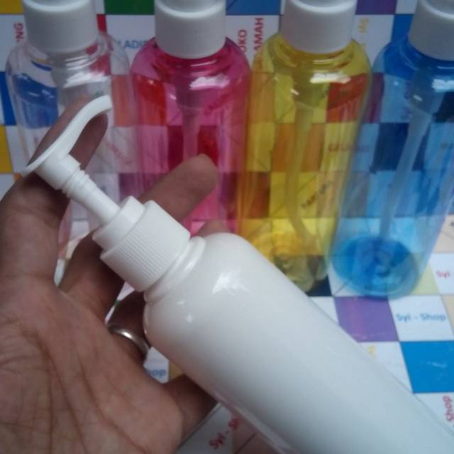 Botol Kosmetik Plastik Tutup Pompa / Pum 250 ml