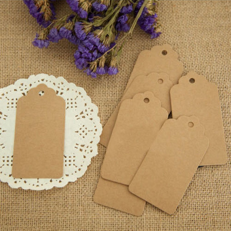 100pcs/lot Blank Hanging Labels 9x4.5cm Kraft Paper Material For Decoration