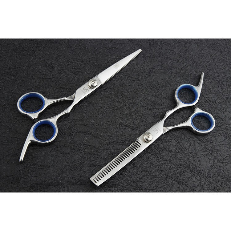 Set Tukang Cukur Salon Profesional Gunting Rambut Stainless Sasak Flat