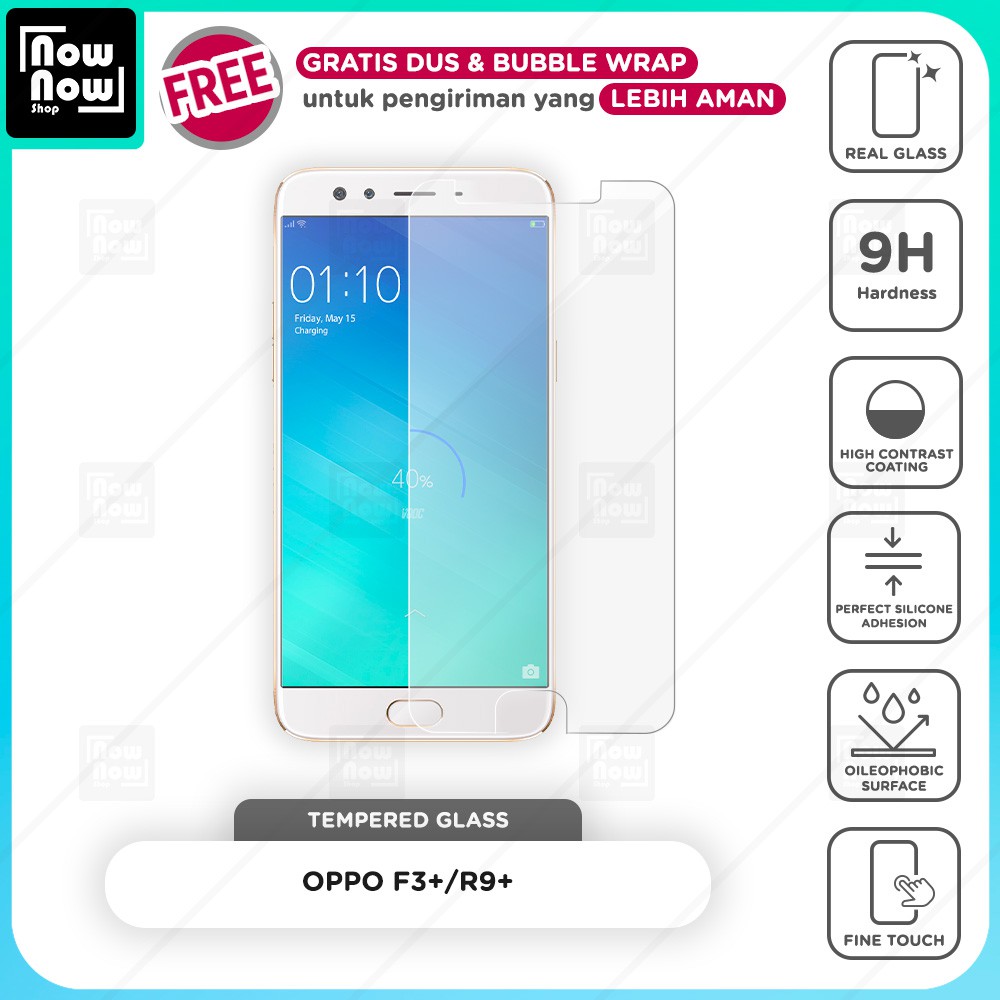 Tempered Glass Anti Gores Oppo F3+ / R9+ Screen Guard Protector 9H Kaca Temperglass