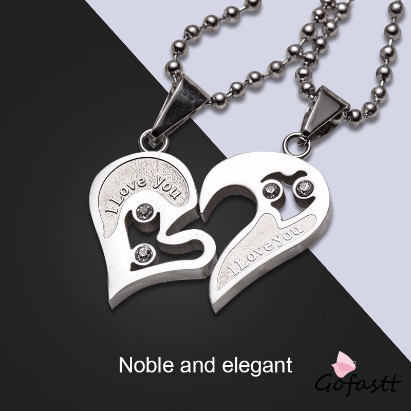 Love Magnet Kalung Couple Pelukan Choker Liontin Necklace Pasangan Cinta G