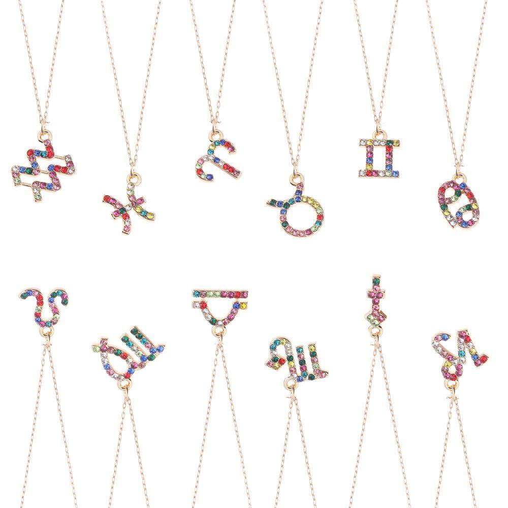 Perhiasan Kalung Horoskop Lily12 Warna-Warni Leo Aries Constellations