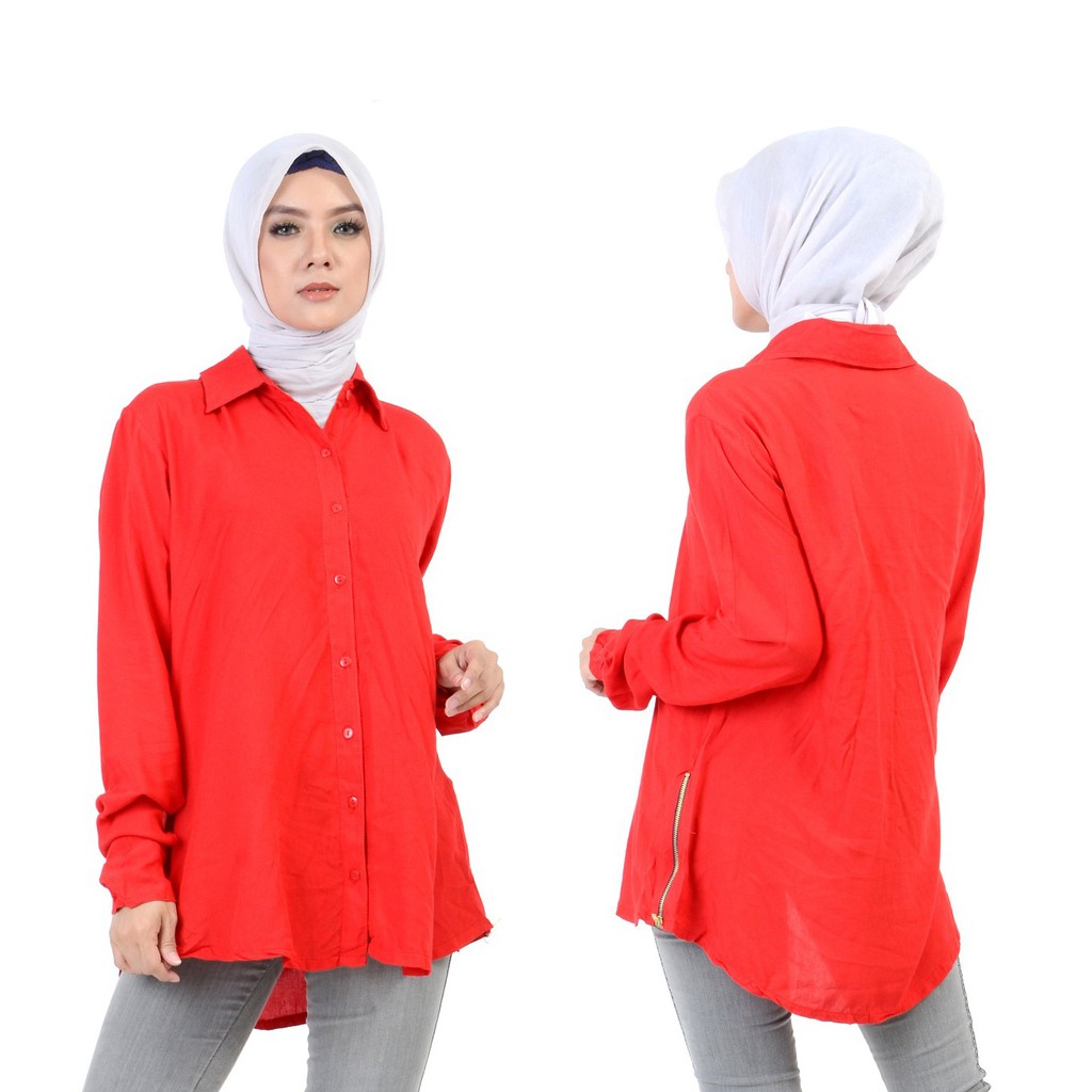 Baju dress Tunik Ginara Merah SW tunik wanita rayon bangkok merah murah