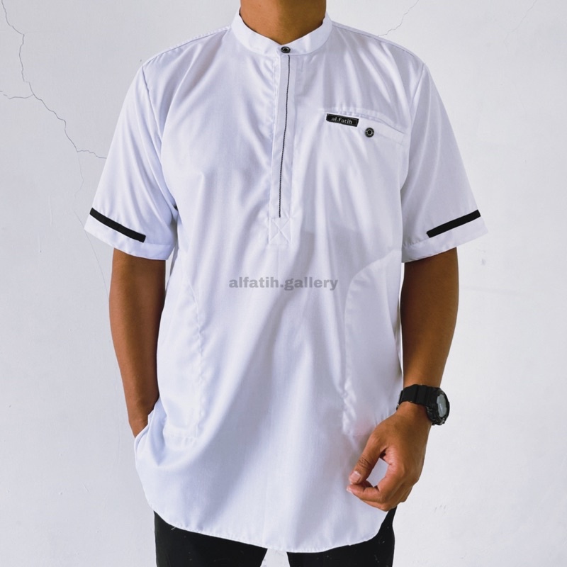 baju koko kurta lengan pendek alfatih