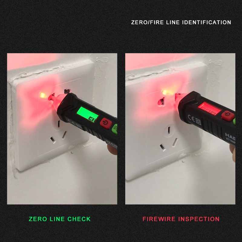 Btsg HT100P Detektor Tegangan Portable AC 3phase Indikator Non-contact NCV Pen-type Electroscope LCD Digital Votlage Tes