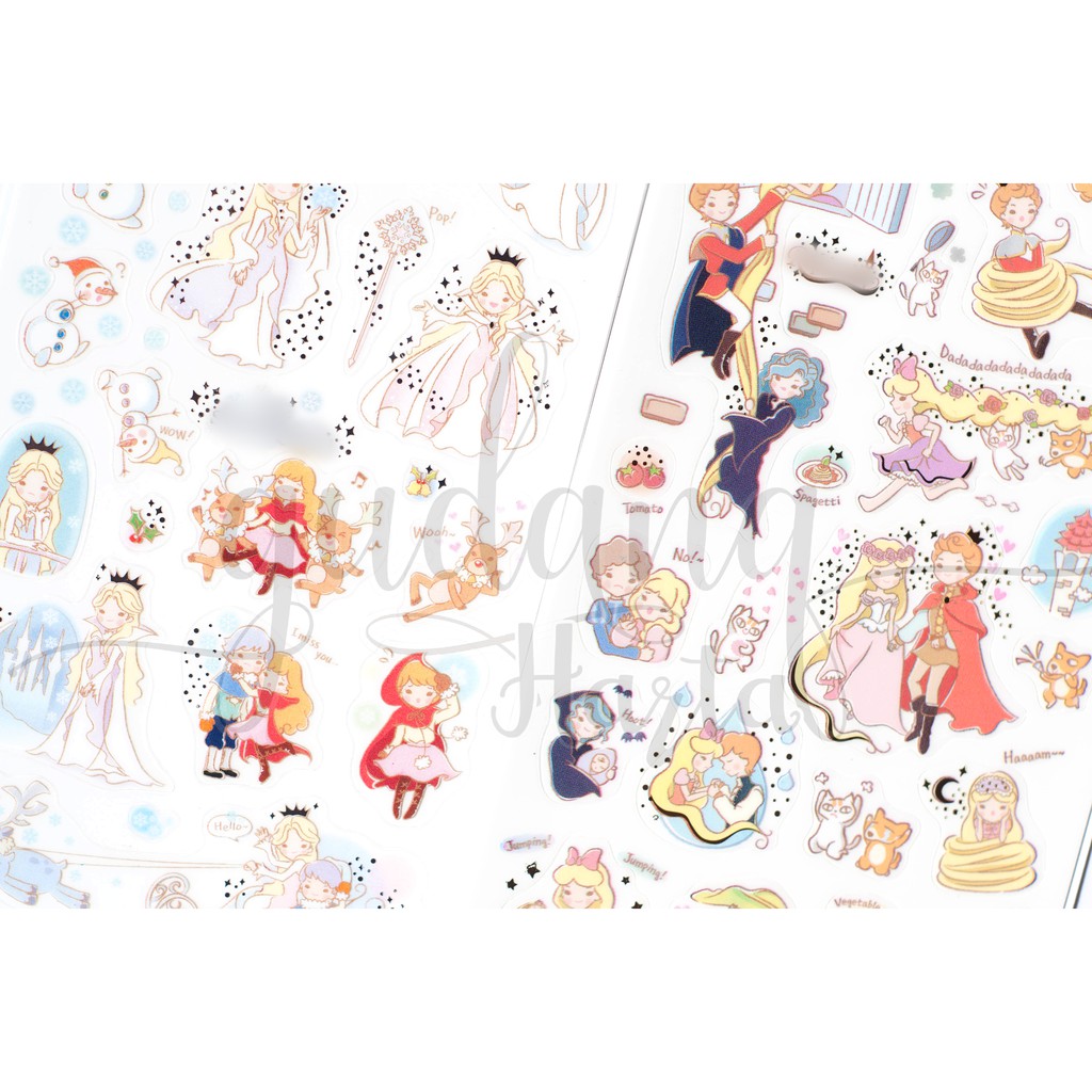 Stiker Karakter Princess Korea Stiker Lucu  Stiker Unik DIY Scrapbook GH 303006