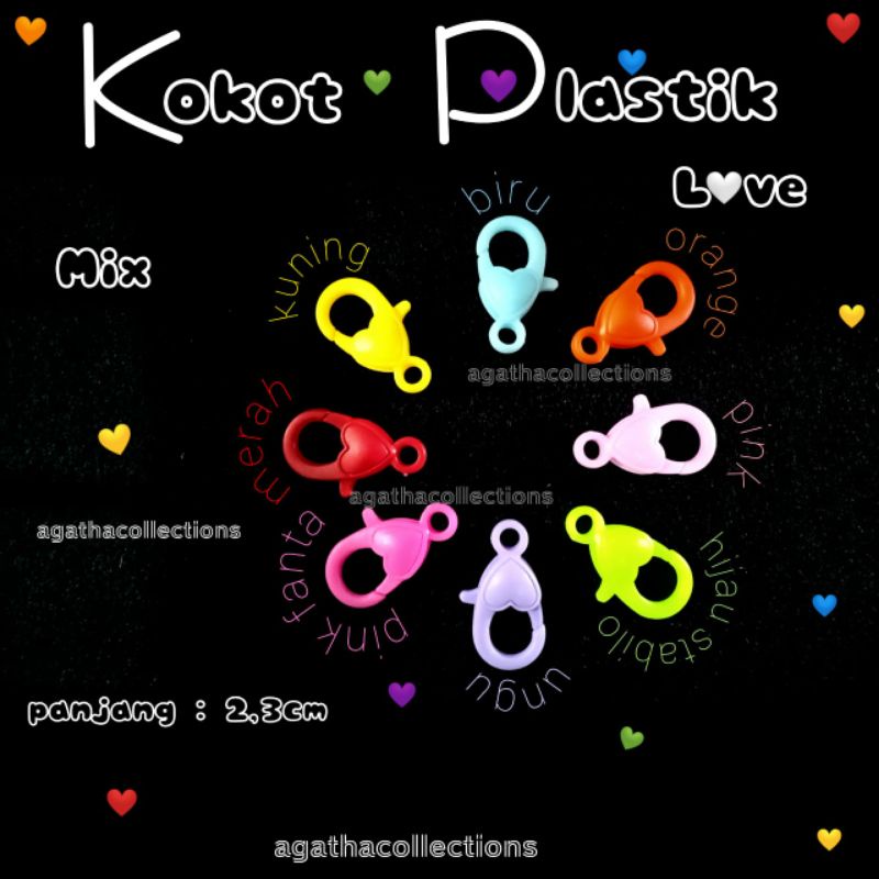 KOKOT PLASTIK RANDOM 22MM PER 10BIJI