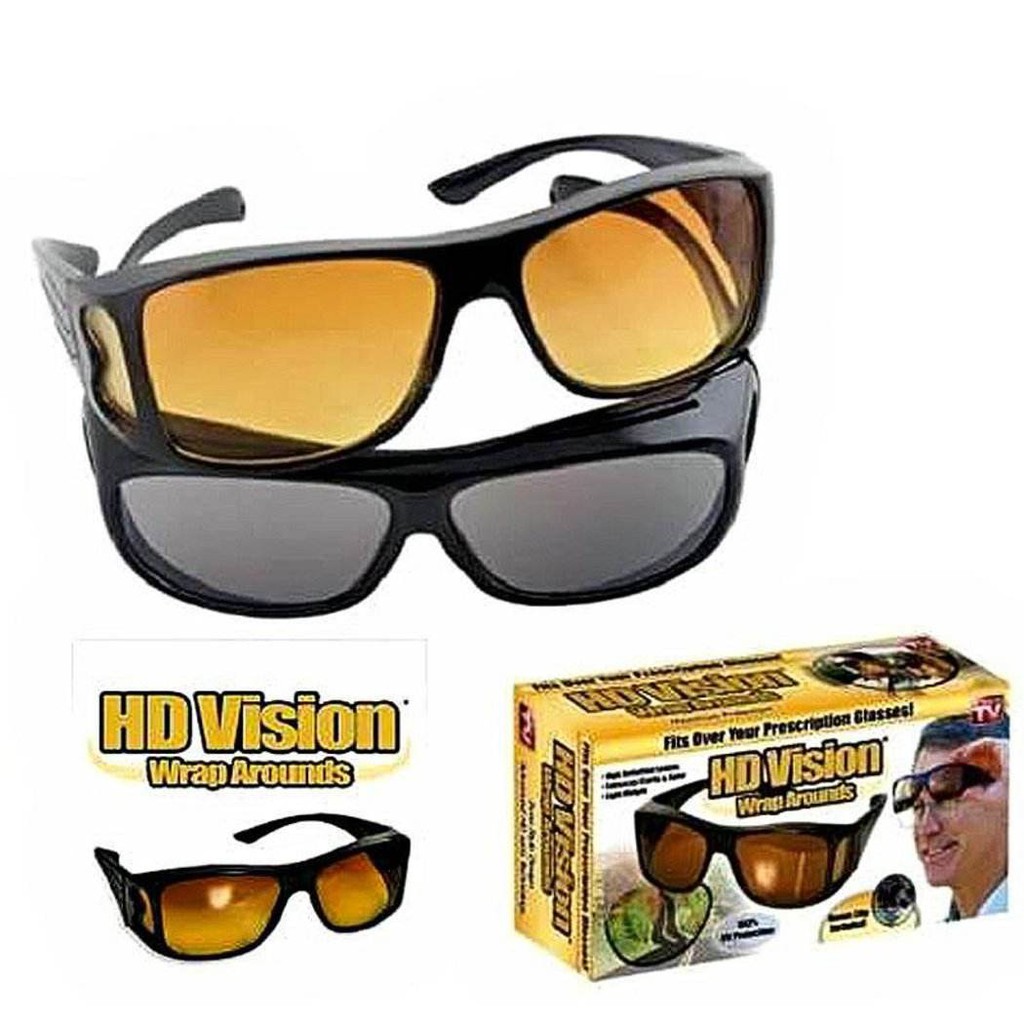 kacamata HD Vision sunglass 1box isi 2 hitam dan kuning