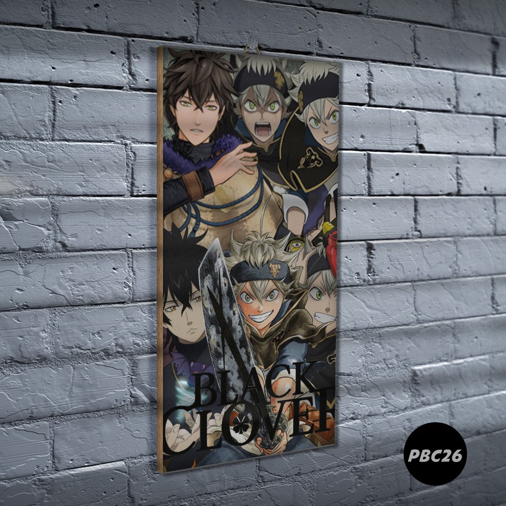 Poster Kayu Black clover /Dekorasi Kamar / Anime /Art / Poster Keren / Poster minimalis/ PBC-PBC26