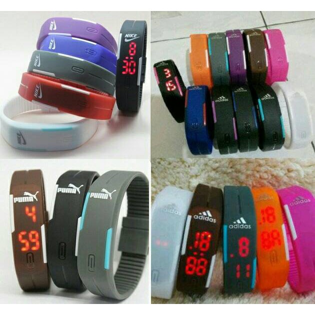 Jam Digital LED ( Nike / Adidas / Puma ) /Jam Gelang Digital Trend