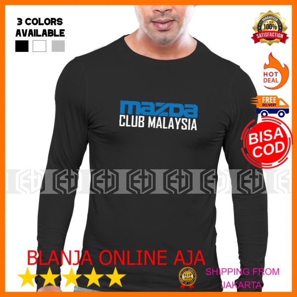 ⭐️⭐️⭐️⭐️⭐️BAJU [3 Colors] Mazda Club Malaysia T Shirt Long Sleeve Cotton Motorsport Racing Pakaian C