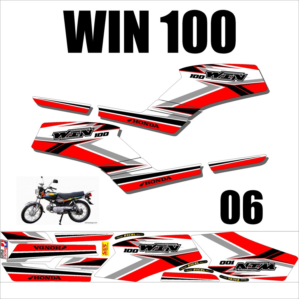 Stiker Striping Honda WIN 100 Keren – Sticker Lis Variasi Motor WIN Murah Desain DS WIN - 6
