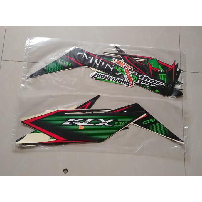 Baru Stiker Bodi & Lis Body & Striping Klx 150 Hitam Hijau Monster Energy Original