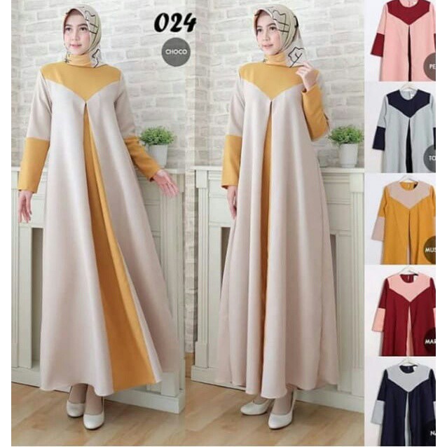 Gamis sabyan reviyuni rempel Ruffle serut busui syari woolpeach busana muslim jatuh