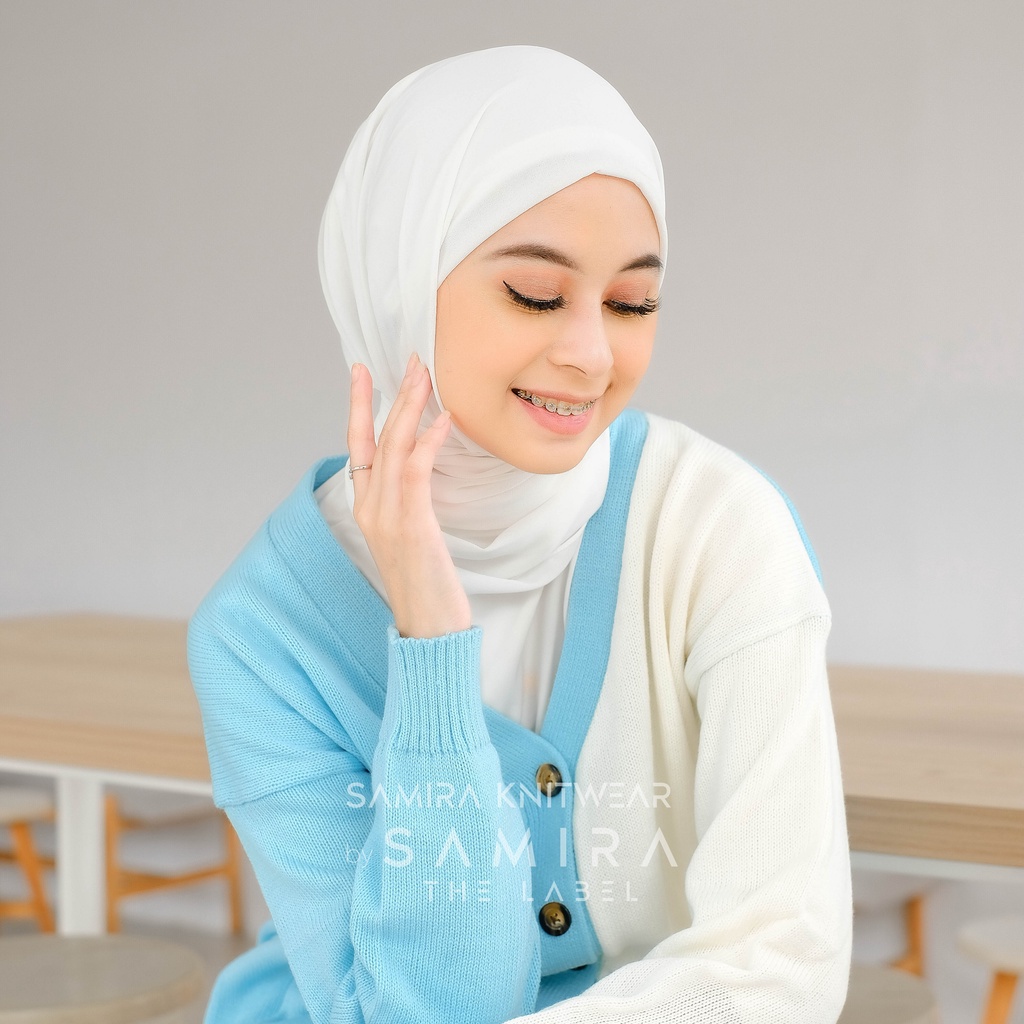 Camellia - Cardigan Rajut Wanita Two Tone Premium Tebal