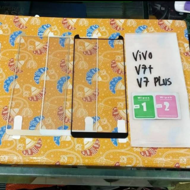 Tempered glass full vivo v7+ v7 plus gorila glass full mantap murah