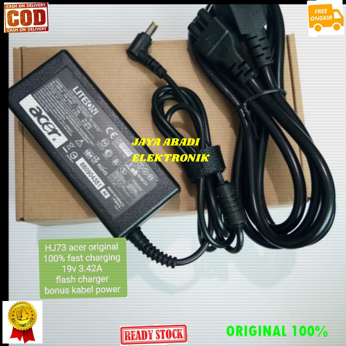 J78 ORIGINAL ACER 19V 3.42A 65 WATT W ADAPTOR LAPTOP CAS CASAN CHARGER KOMPUTER POWER ADAPTER PC CPU