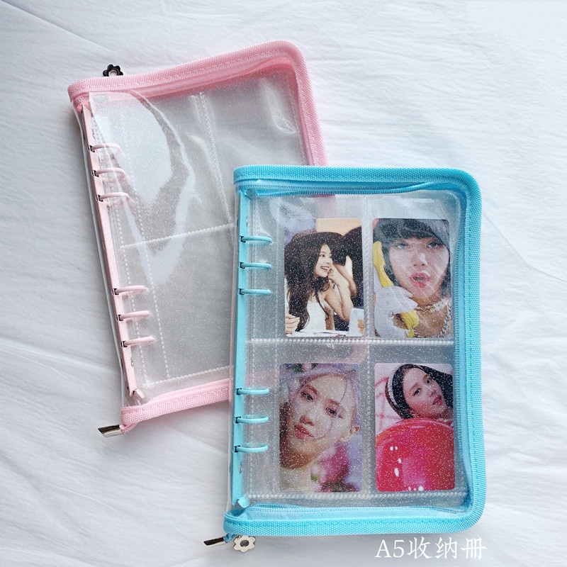 A5 wrapped zipper glittering 3-inch Polaroid loose leaf album Aidou album small card sticker storage book