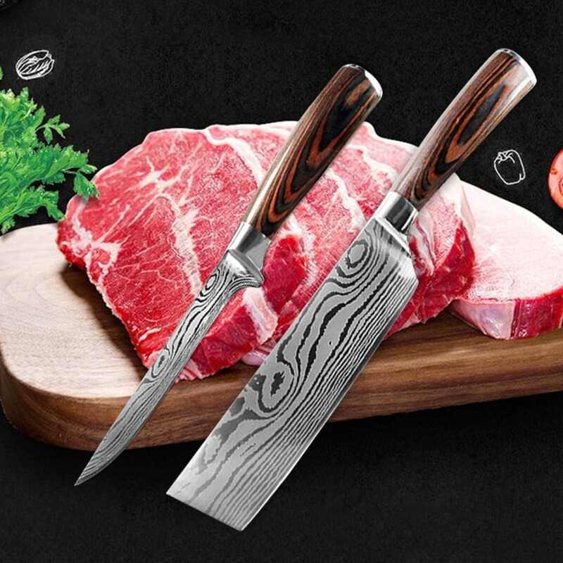 TD-DA1 Xituo Set Pisau Dapur Damascus Pattern Stainless Steel 5 PCS - DL5