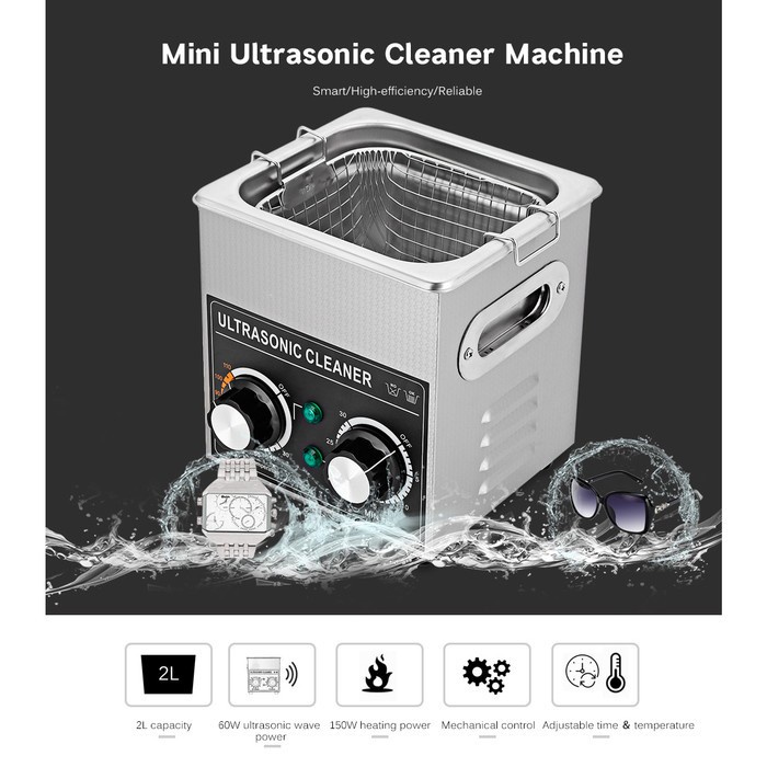 Portable Ultrasonic Cleaner 2L Cleaning Machine Ultrasonic Cleaner .