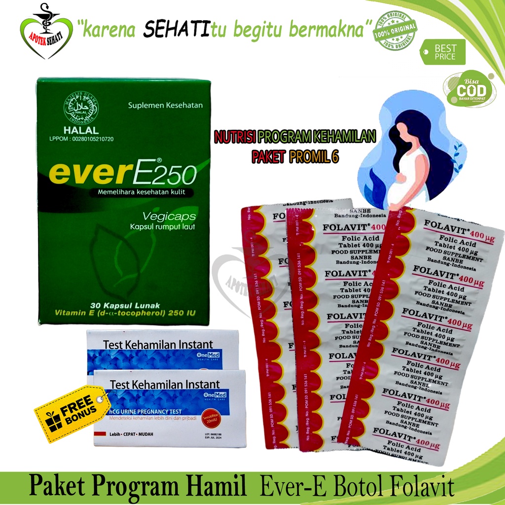 Promil Paket Program Hamil Ever-E Folavit Suplemen Nutrisi Kehamilan