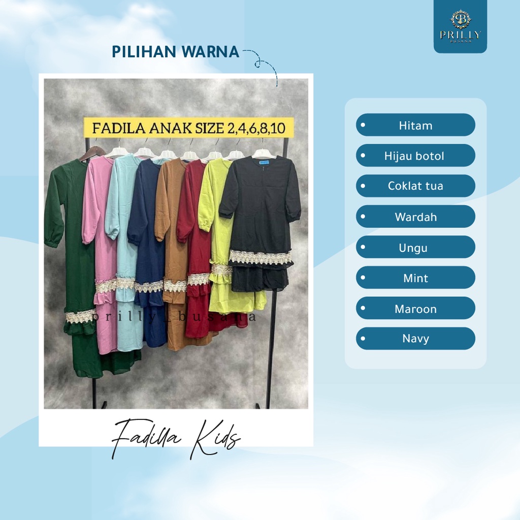 PB Prilly Busana - FADILA GAMIS MALAYSIA ANAK - GAMIS ANAK BORDIR