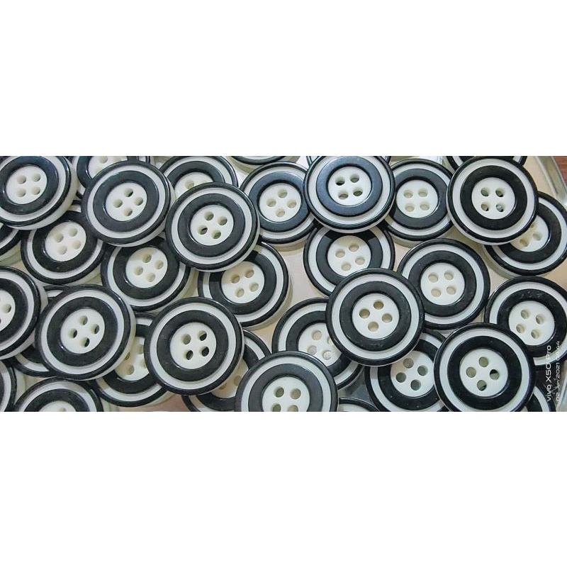 (12 biji) KANCING CORAK ZEBRA diameter 13-18 -20 mm