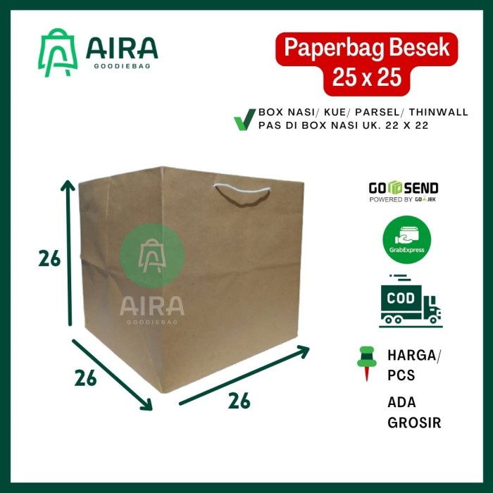 

Paperbag Besek / Box Nasi/Snack 25 x 25