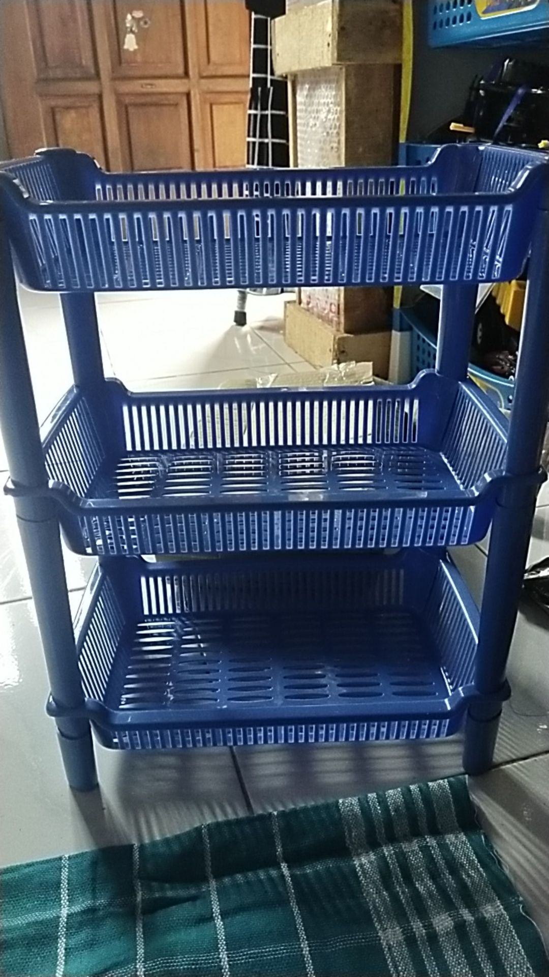 Rak Plastik 3 Susun Kecil 30x19x39cm Rak Susun Portable Serbaguna Multifungsi  800gr